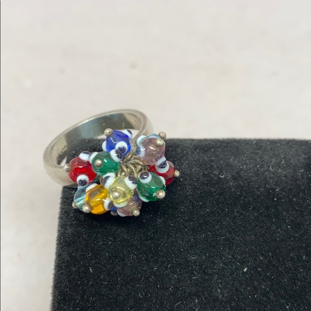 Sterling silver and glass bead ring - Picture 3 of 7